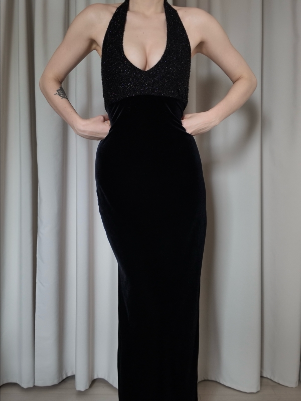 Sukienka welurowa Axara Paris (M)
