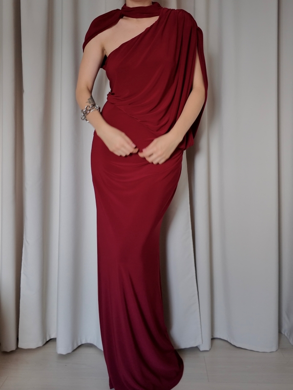 Sukienka czerwona asymetryczna ASOS (XL)