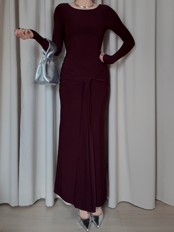 Sukienka burgundowa Forever New (S) - obrazek 2