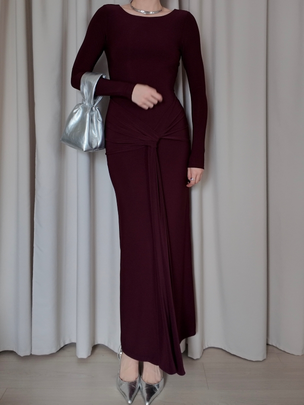 Sukienka burgundowa Forever New (S) - obrazek 3