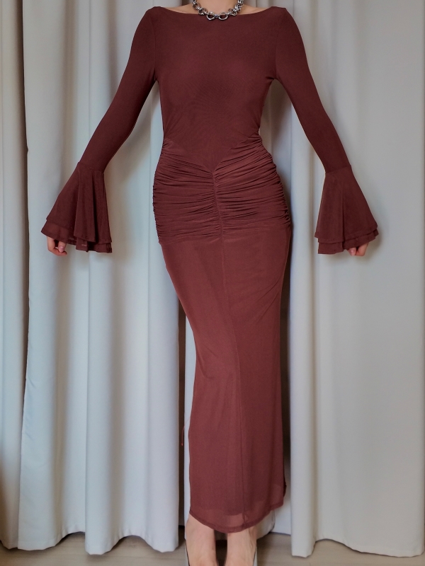 Sukienka nude ASOS (S-M) - obrazek 3